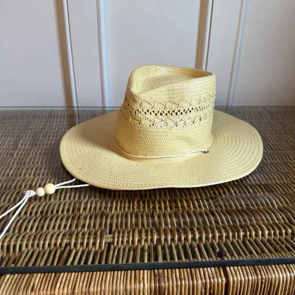 LACK OF COLOR: BAJA SUNLIGHT HAT – HANDWOVEN WESTERN FEDORA PAPER STRAW Size Med